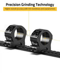 Heavy Duty Rock Solid One Inch Scope Rings For Rifle Scopes With Lockdown Picatinny Rail Base, 6061 aluminum design, precision grinding.