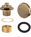 Champagne Bronze Lift And Turn Tub Trim Set With Two Hole Overflow Faceplate No Putty Gasket Tub Drain Stopper Conversion Kit