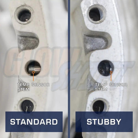 Comparison of standard vs. stubby Stubby Transmission Temperature Sensor Sending Unit for GM 4L60-E Automatic Transmissions