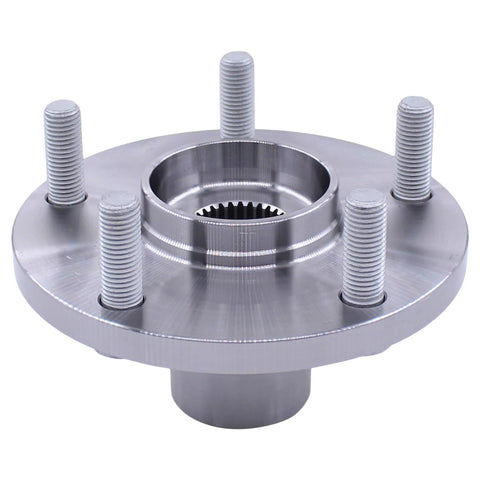Front Driver And Passenger Side Wheel Bearing Hub Assembly Fits Toyota Avalon Camry Highlander Sienna Solara Venza Lexus ES300H ES330 ES350 RX330 RX350 RX400H RX450H Premium Replacement, metal hub close-up.