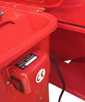 Close-up of Heavy Duty 20 Gallon Portable Cabinet Parts Washer With Electric Solvent Pump showing control switch and nozzle.