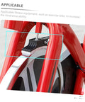 Four Pack Felt Brake Pads For Exercise Bikes Heavy Duty Quiet Braking Blocks installed on a red exercise bike for smooth stopping.