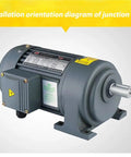 Heavy Lifting Three Phase Gear Reducer 380V Horizontal Variable Frequency Speed Motor with installation orientation diagram.