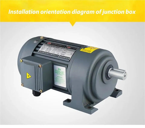 Heavy Lifting Three Phase Gear Reducer 380V Horizontal Variable Frequency Speed Motor with installation orientation diagram.
