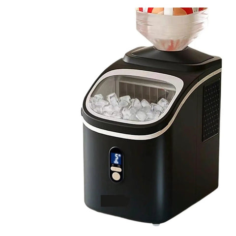 Countertop Ice Maker With Handle Delivers Chewable Nugget Ice In Six Minutes Or Less Portable Compact Build for party use.