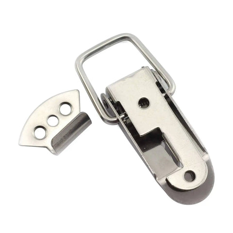 2 Pack Spring Loaded Latch Catch Toggle Stainless Steel Hasp 74mm For Cabinets, Boxes, Suitcases, Tool Boxes, Aviation Cases, Chest Security, Rust Proof With Brushed Finish