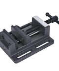 Beefed Up 4 Inch Guide Rod Type Heavy Duty Precision Drilling And Milling Machine Vise with flat mouth clamp on bench