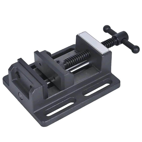 Beefed Up 4 Inch Guide Rod Type Heavy Duty Precision Drilling And Milling Machine Vise with flat mouth clamp on bench