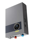 Heavy Duty 36KW Tankless Electric Water Heater 240V On Demand Straight Up Instant Hot Water showing LCD display and inlet/outlet valves.