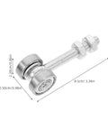 Heavy Duty Stainless Steel V Groove Sliding Door Pulley Wheel featuring dual ball bearings with measurements included.
