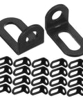 Heavy Duty L Brackets For Corner Shelf Support Cabinet Cold Rolled Steel L Shape Corner Brace set of 20 black brackets with open slots.
