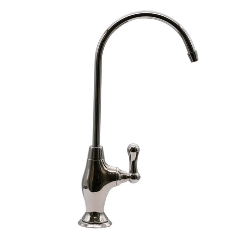 Gooseneck Cold Water Dispenser Faucet With Single Lever Handle 10 Inch Classic Brass Kitchen Faucet in Polished Nickel Finish
