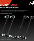 Angled front view of four black sway bar links with bolts for front and rear suspension (A-Premium 4-piece kit)