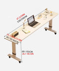 Game Changing Ergonomic Height Adjustable Overbed Table With Smooth Ball Bearing Casters For Mobile Laptop Workstations, 120/150CM size.