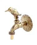 Outdoor Brass Garden Faucet With Bird Shaped Bibcock, 4.5 Inch Spigot, Decorative Antique Finish, Three Quarter Inch Hose Thread To One Half Inch Pipe, Weatherproof Durable Spigot For Yard And Lawn