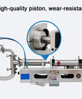 Heavy Duty Pneumatic Liquid Filling Machine Single Head Automatic Bottle Filler Hella Precise For 500 To 3500 Milliliter Containers close-up of high-quality piston.