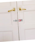 4 Pack Adjustable Metal Toggle Latch Clamps For Cabinets, Doors, Boxes And Toolboxes Up To 360 Lbs Capacity, Easy Install Pull Hasp Lock With Galvanized Iron, Plated Joints, Heavy Duty Security Latch Hardware on white cabinet doors