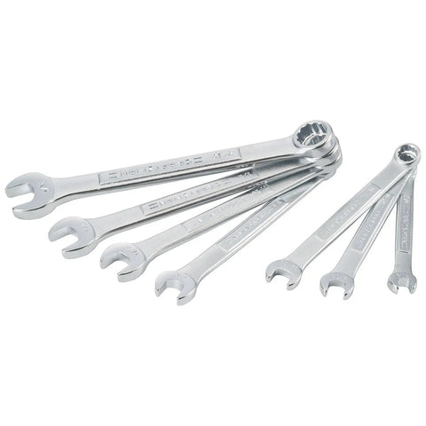 SAE Wrench Set In Pouch, 7-Piece With 12-Point Box End And 15 Degree Offset, Chrome Finish, Includes Sizes 1/4 to 9/16 Inches