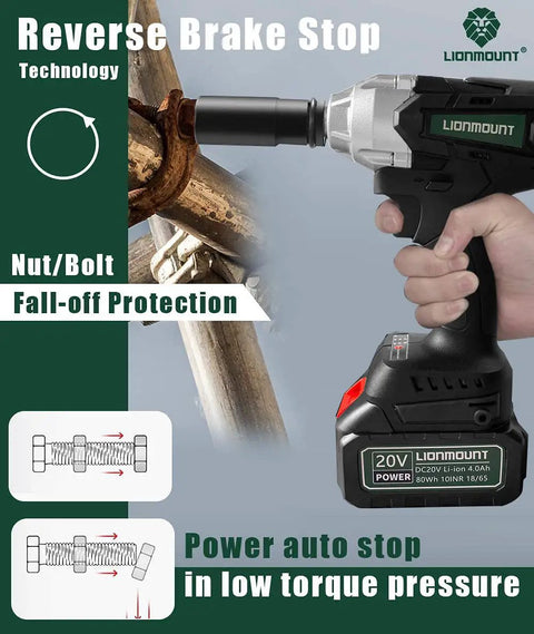 20V Brushless Cordless Impact Wrench And Driver Kit With 300 Foot Pounds Torque used on rusted bolt in garage