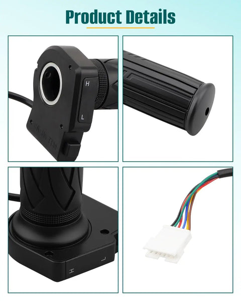 36V Electric Bike Throttle Grip With LCD Voltage Display And Cruise Control Button, High Sensitivity Handle Compatible With Bolt Pro LX10 Atlas Dyu D3F D2F C3 C4 And Ancheer Ebikes Plug And Play Setup Smooth Power Throttle