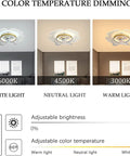 Prime Rated Led Ceiling Fan Light With Remote Control And Whisper Quiet Operation Three Speed Options And Easy Color Transitions showing 3 light colors.
