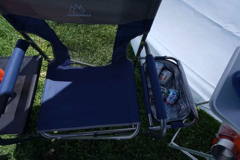 Foldable Cooler Chair With Attached Side Table For Camping Hiking And Backpacking Keeps Drinks Cold With Detachable Insulated Cooler