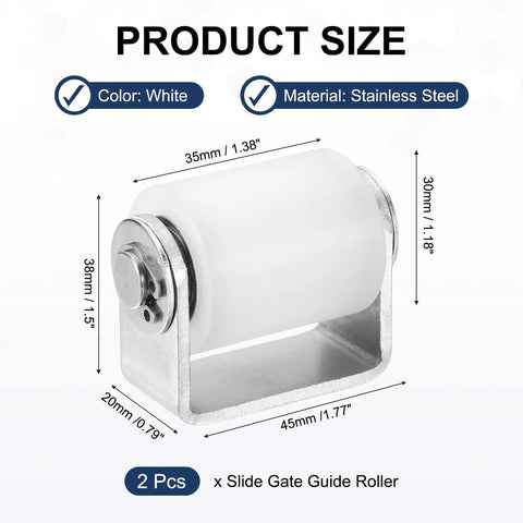 Two Pack Nylon Gate Rollers With C Post Welded Bracket For Butter Smooth Quiet Sliding Doors 1.18 Inch Ball Bearing