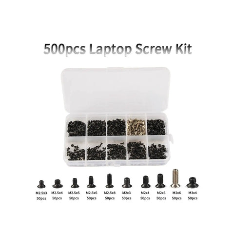 Must Have 500 Piece M2 M2.5 M3 Screw Set For Laptops And PCs DIY Electronics Fasteners Kit open case with assorted screws