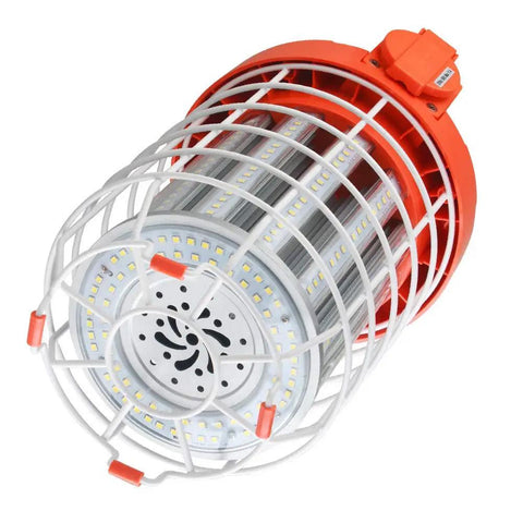 60W LED Temporary Work Light With 8400 Lumen Output, 5000K Daylight Glow, Plug And Play Job Site Lights With Outlet And Hook, Portable Indoor Outdoor Construction Light, Easy Hang, UL Listed, Durable Steel Build