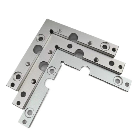 Heavy Duty CNC Machined L Bracket 5 10 15mm Thickness For Stable Rugged Mounting On CNC Machines And 3D Printers M6 Hole 15mm Durable Metal Hardware Part Built To Last A Long Time Compatible With Carvera And Carvera Air, silver CNC-machined metal bracket set