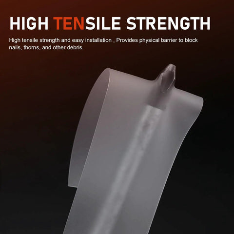 Close-up of Two Pack Bicycle Tire Liners With Anti Puncture Protection and Anti Burst Shield, highlighting high tensile strength.