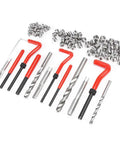 88 Piece Thread Repair Kit For M6 M8 M10 Threads Pro Grade Heavy Duty Steel Alloy Insert Tool Set components displayed on table