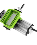 12.2 Inch Mini Milling Machine Worktable With Compound Drilling Slide Table, shown with green-coated cast iron base