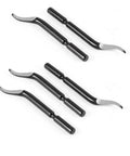 Nxtop BK3010 S150 replacement deburring blades, 4-piece set with black handles and curved silver blades