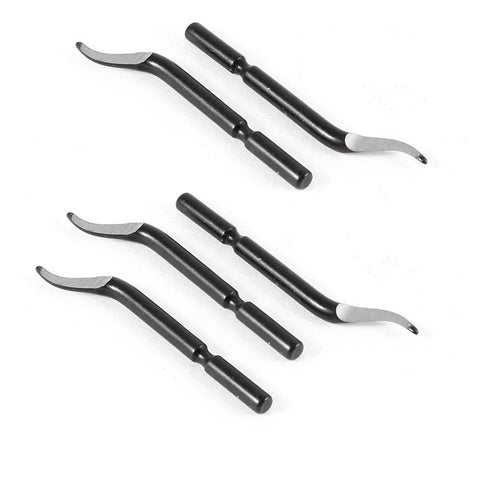 Nxtop BK3010 S150 replacement deburring blades, 4-piece set with black handles and curved silver blades