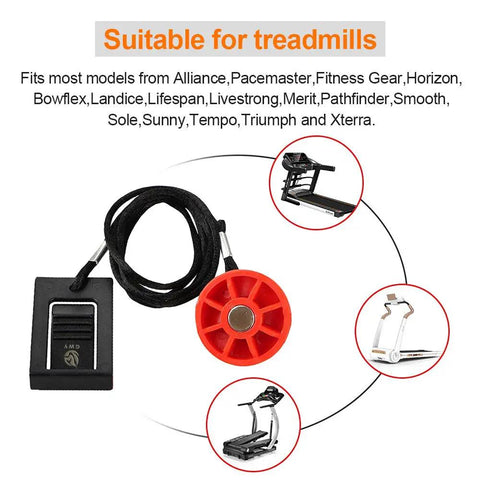 Magnetic Treadmill Safety Key Replacement Fits Most Treadmills Works With NordicTrack Weslo Golds Gym Freemotion HealthRider Easy Clip To Clothing For Quick Hands Free Stop And Reliable Security Lock, round ABS key with clip