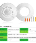Low Voltage Ceiling Motion Sensor Occupancy Detector 360 Degree Field Of View High Sensitivity PIR 12V 24V 10A components