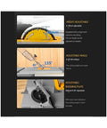Portable 8 Inch Dust Free Wood Circular Saw Station With A Knockout 1500W Motor Makes Quick Work Of Hardwood showing adjustable height and angle.