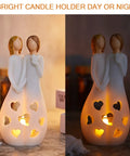 Sister Birthday Gift From Sister Best Friend Gift For Women Candle Holder With Flickering LED Flameless Candle showing heart pattern