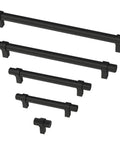 Matte Black Cabinet Handles 5-1/16 Inch Center to Center 128mm Drawer Pulls for Kitchen Cabinets Doors and Dressers 10 Pack