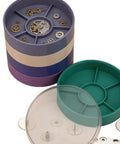 Colorful 5 Layer Watch Parts Storage Box Organizer For Movement Screws And Components, Round Plastic Watch Repair Tray Holder