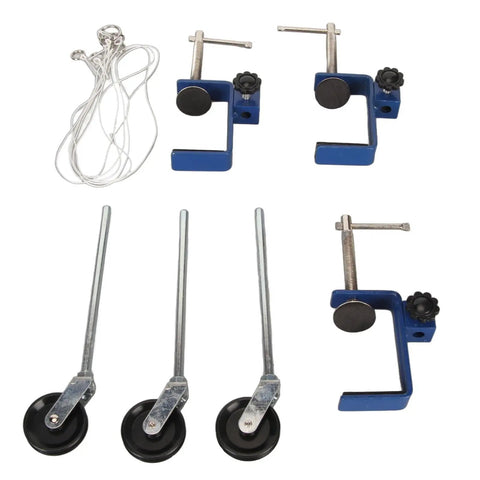 Laboratory Bench Clamp With Pulley Adjustable Metal Mounting Clamp For Physics Lab Setup Multipurpose Table Mount Clamp For Classroom Experiments And Science Demos, metal rods and string