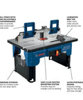 Ultra Portable Benchtop Router Table With Folding Legs, Easy Click Router Mounting System, Laminated MDF Top For Smooth, Precise Cuts