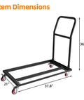 Item dimensions of Heavy Duty Black Folding Chair Dolly Built Dang Tough With Reinforced Steel Frame And Anti Rust Coating For Smooth Event Setup And High Capacity Moving Cart.