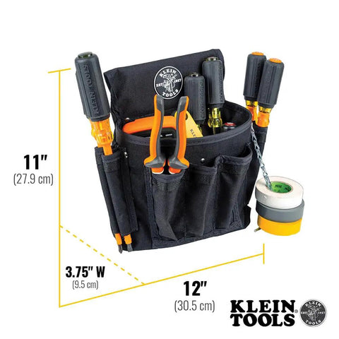 18 Pocket Tool Pouch For Belt Up To 2.5 Inches With Heavy Duty 1000 Denier Cordura Fabric Rivet Reinforced Stitching