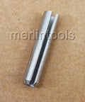 Close-up of a 304 stainless steel split spring dowel pin from the 300Pcs 304 Stainless Steel Split Spring Dowel Roll Pins Kit