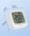 IP65 Waterproof Zigbee LCD Temperature And Humidity Sensor For Greenhouse And Bathroom No Fuss Smart Home Monitoring With App Charts Easy Setup And Flexible Installation, 62.8 mm white sensor