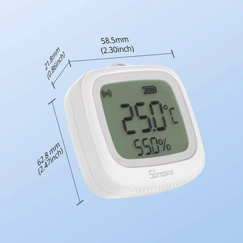 IP65 Waterproof Zigbee LCD Temperature And Humidity Sensor For Greenhouse And Bathroom No Fuss Smart Home Monitoring With App Charts Easy Setup And Flexible Installation, 62.8 mm white sensor