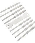 Stainless Steel Cable Railing Kit With 3/16 Inch Right And Left Handed Threaded Lag Screws for Wood Posts and Wrench