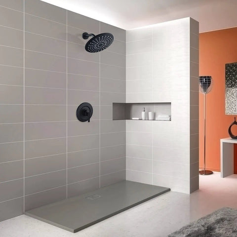 No Fuss Easy Install Posi Temp Valve Trim Kit Replacement Matte Black Finish With Durable Metal Construction in modern shower